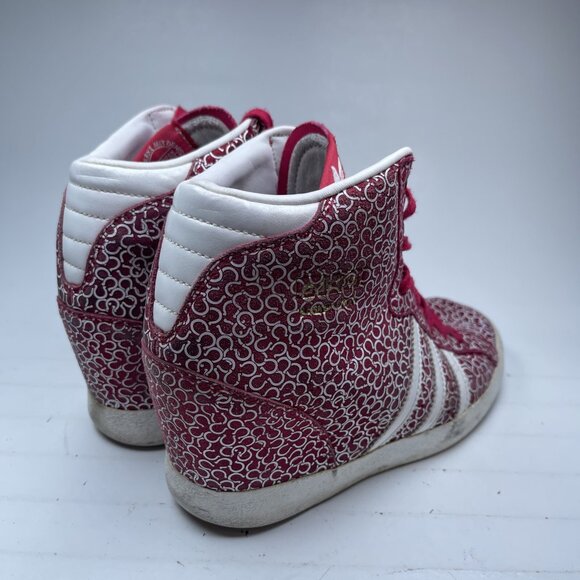 ADIDAS BASKET PROFI UP red White Hidden Wedge Trainer US 6.5 Womens - Picture 2 of 16